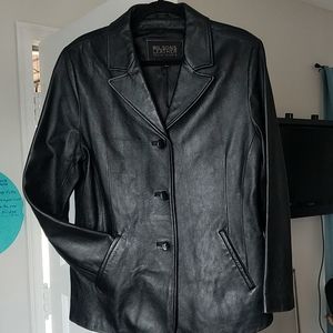 Black leather jacket XL